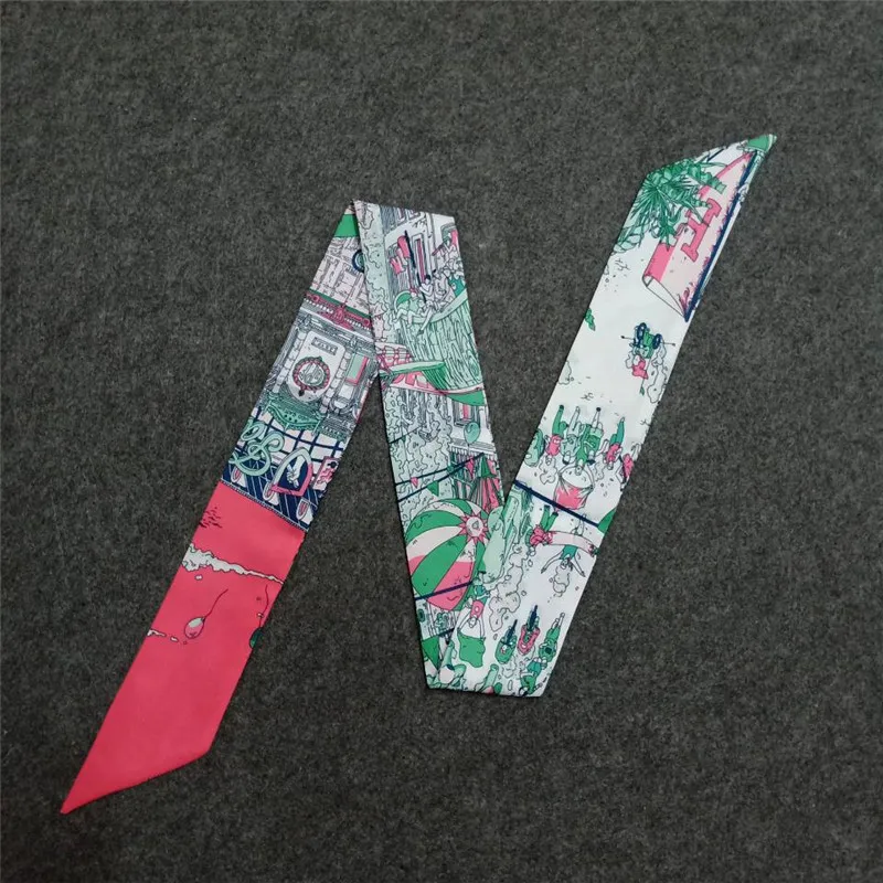 Шелковый шарф с принтом в виде улицы Парижа новинка 2023 брендовый для женщин