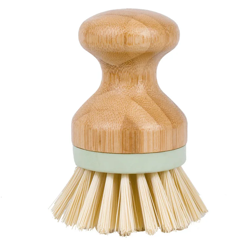 Cleaning Bowl with Bamboo Handle Palm Brush Kitchen Non-stick Skillet Oil Pot Dish 2PCS | Дом и сад