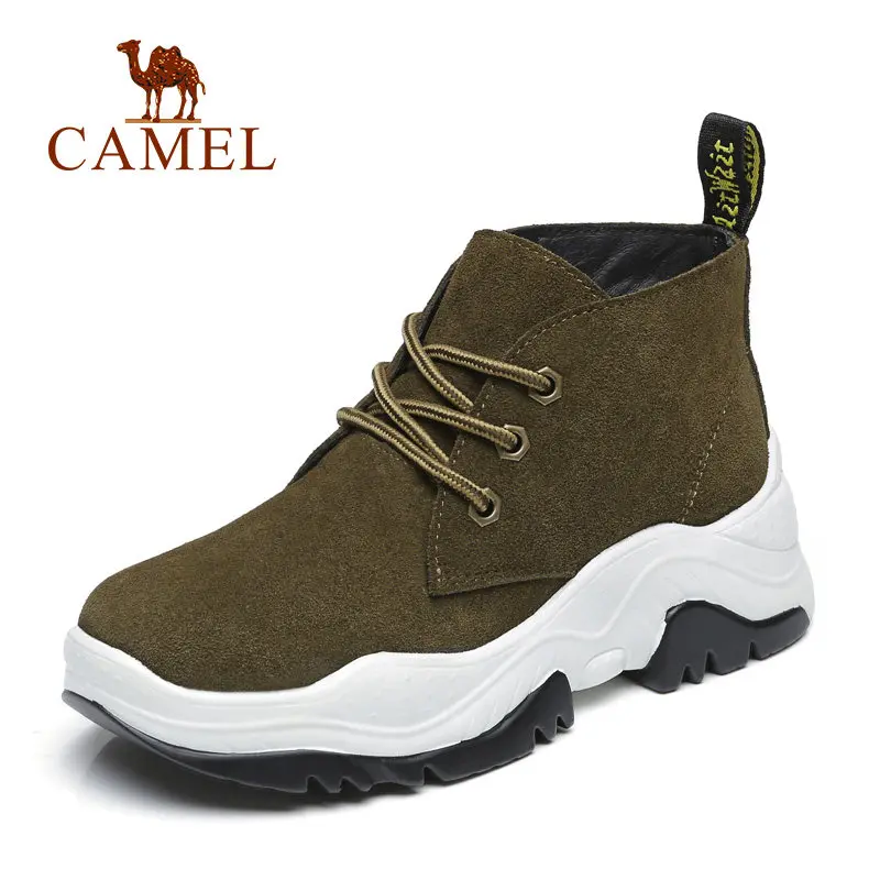CAMEL High Thick Heel Winter Shoes Women Sneakers Fashion Casual Platform For Ladies Tennis Suede Lace Retro | Обувь