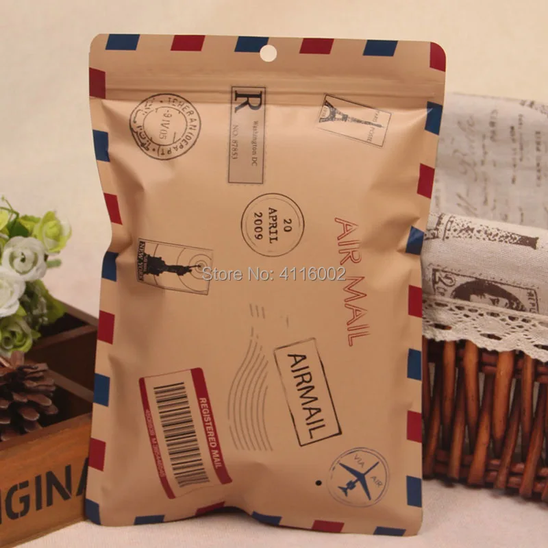 

Retro Envelope Design Aluminum Foil Reclosable Bag for Underwear Underpants Storage Mylar Foil Packaging Bag
