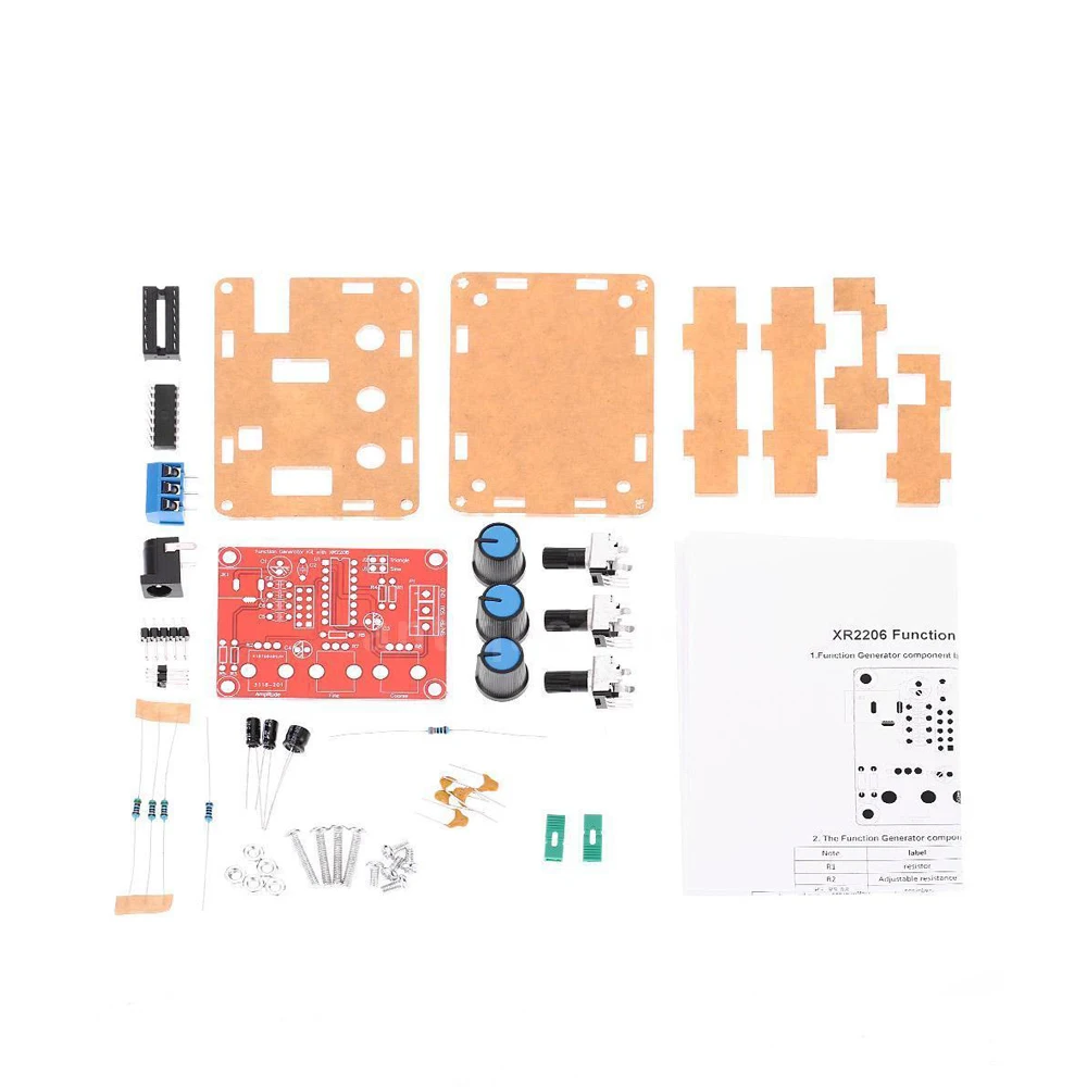 

XR2206 Signal Function Generator Kits + Case Sine Triangle Square 1Hz-1MHz DDS