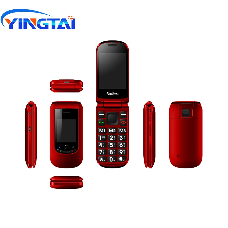 YINGTAI T10 3g разблокирована Dual Sim карты флип старшего мобильного телефона SOS клавишу
