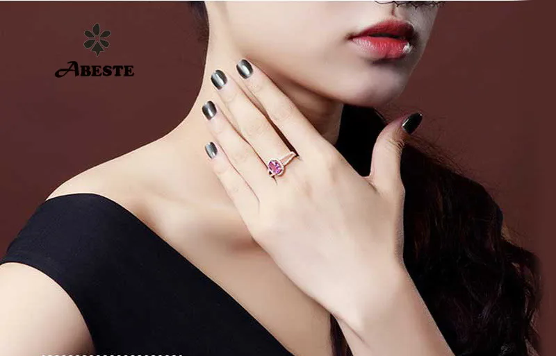 

ANI 18K Rose Gold (AU750) Women Wedding Diamond Ring Certified Oval Cut Natural Pink Sapphire Engagement Gemstone Halo Ring