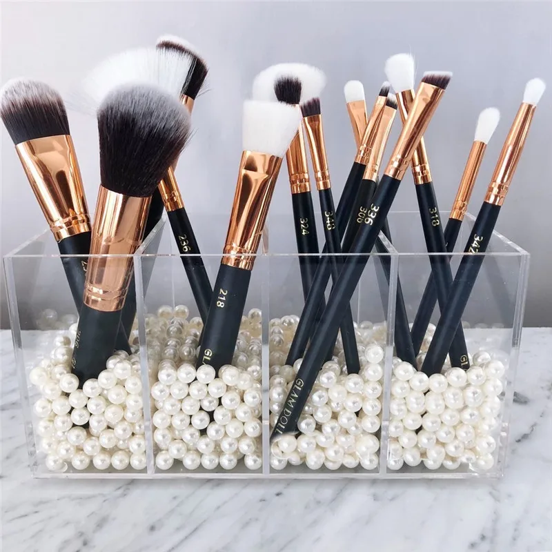 Новый Небольшой органайзер для макияжа Кисти и подводки акриловый ящик хранения