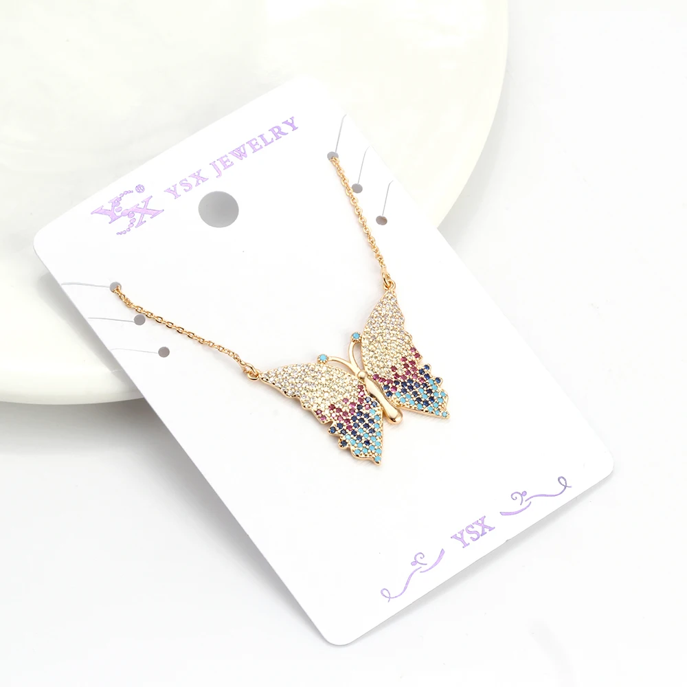 MEIBEADS красочные AAA кубический цирконий бабочка кулон ожерелья для женщин CZ модное
