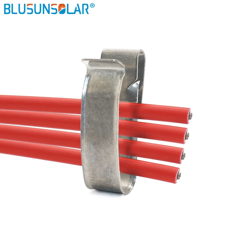 

100 pieces high quality SUS 304 Material big size 4 x 4mm2 PV cable clips