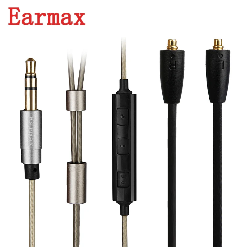 Earmax 3 5 мм MMCX аудио кабель 120 см 5N OFC посеребренные обновления наушников для SHURE SE215