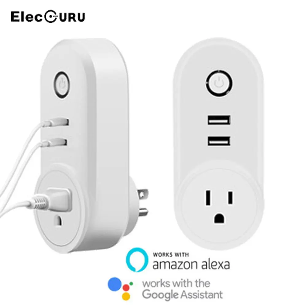 Умная розетка Wi Fi 2 порта USB умная вилка для Amazon Alexa/Google Home Phone дистанционное