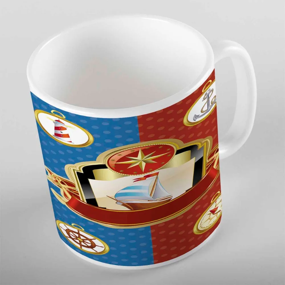 Детская керамическая кружка для питьевой воды с 3d рисунком морских звезд якоря