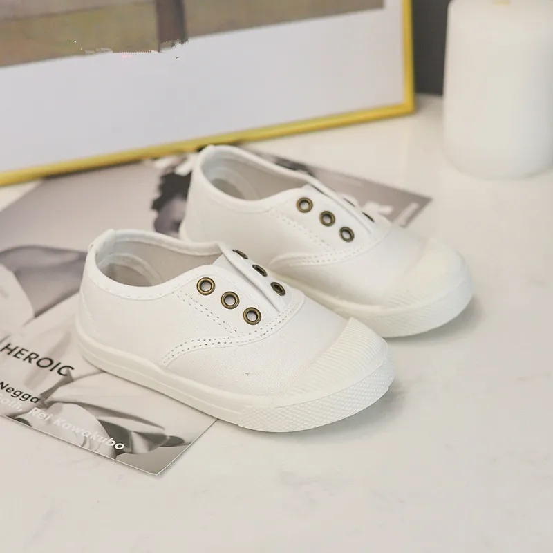 Парусиновые туфли для мальчиков и девочек мягкая повседневная обувь с резиновой