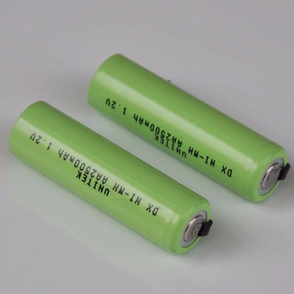 10 шт ni-mh 1,2 V AA перезаряжаемая батарея 2500mah nimh ячейка со сварочными вкладками для Электробритва Philips Braun, зубная щетка