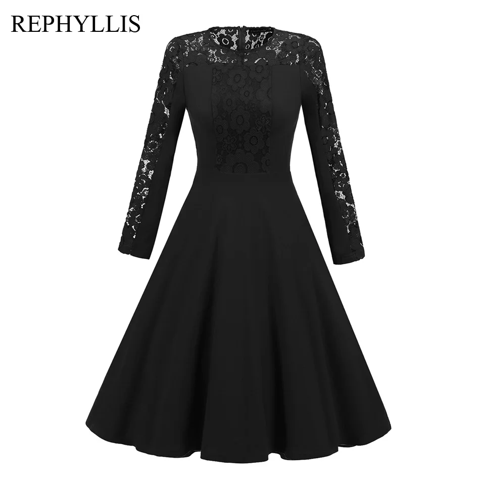 RREPHYLLIS женские шить кружевное платье с длинными рукавами вечерние коктейльное