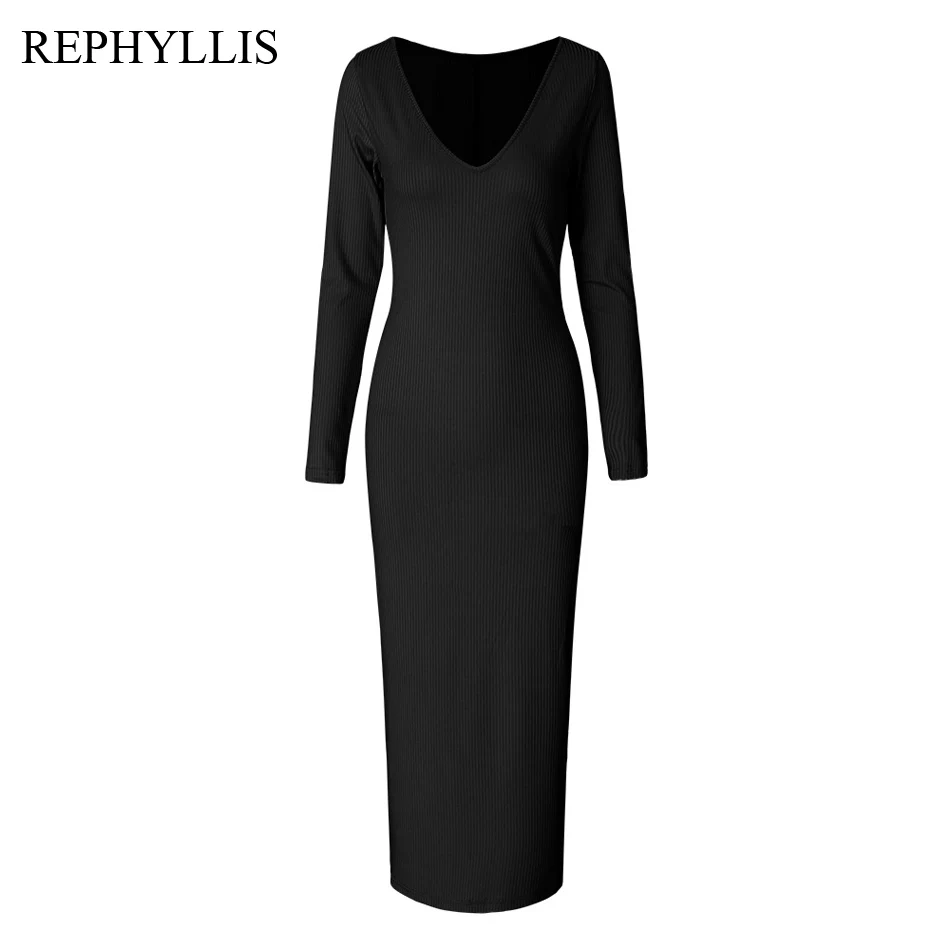 REPHYLLIS для женщин Sexy Глубокий V средства ухода за кожей Шеи с длинным рукавом сзади