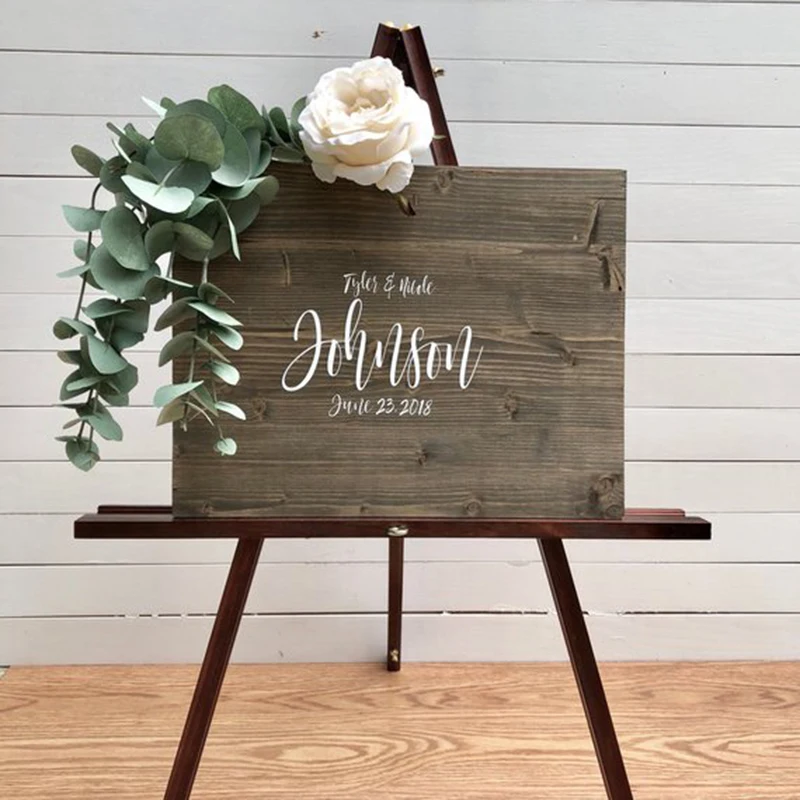 

Rustic Wedding Guestbook Sign Personalized Entrance Welcome Wedding Sign With Couple Names Date Custom Wooden Party Welcome Sign