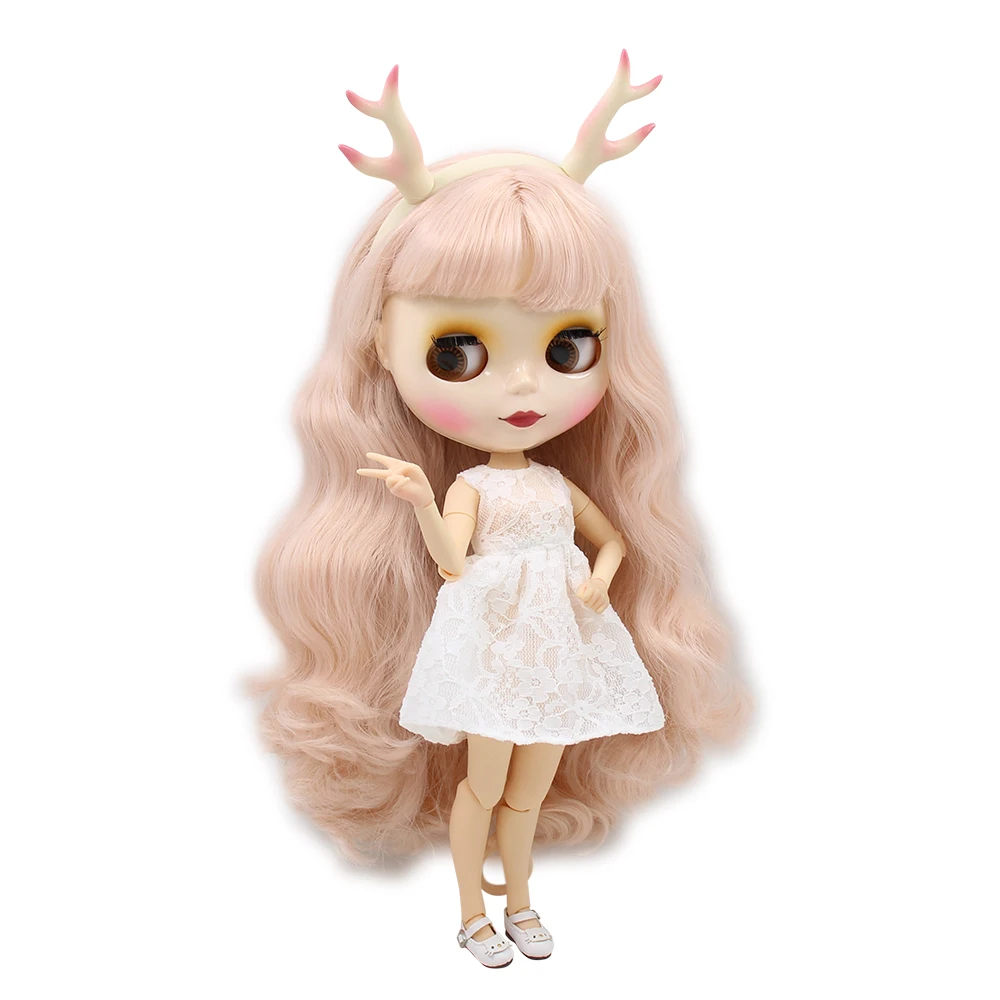 Кукла blyth от фабрики ICY 1/6 игрушка бледно розовые волосы белая кожа шарнирное тело