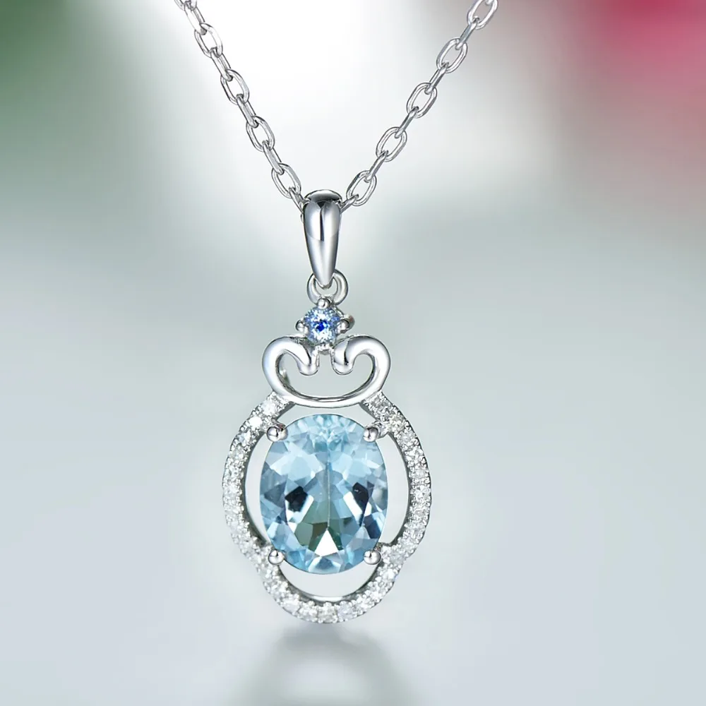 LP Индивидуальные ювелирные изделия натуральный драгоценный камень Аквамарин 9 к