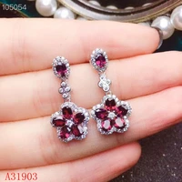 kjjeaxcmy boutique jewelry 925 silver inlaid natural magnesium aluminum garnet eardrop support detection