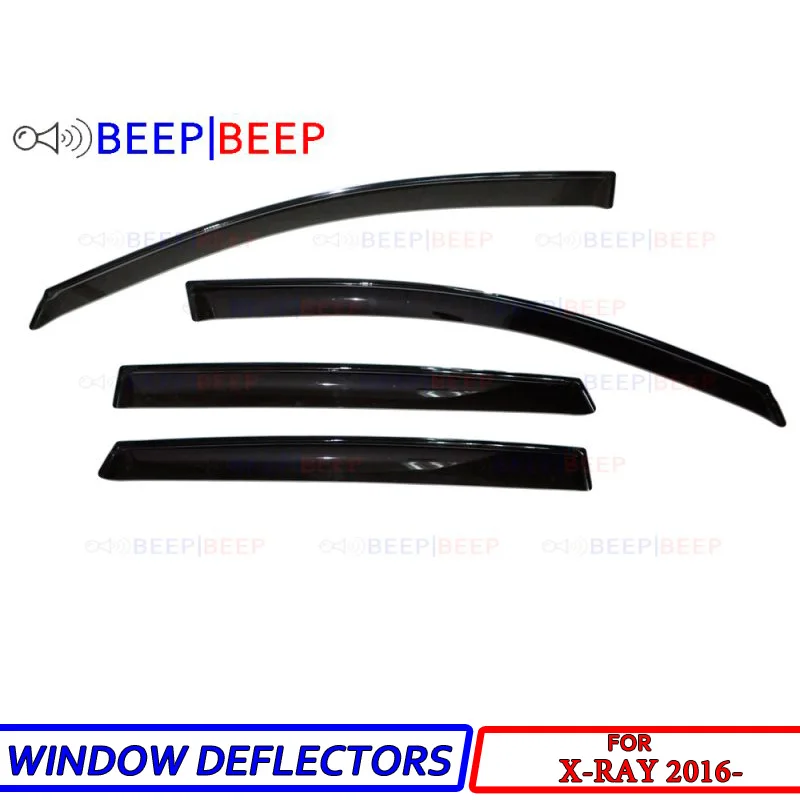 

Car window deflectors for Lada X-Ray 2016- car window deflectors sun guard rain wind vent visor cover car styling accessories