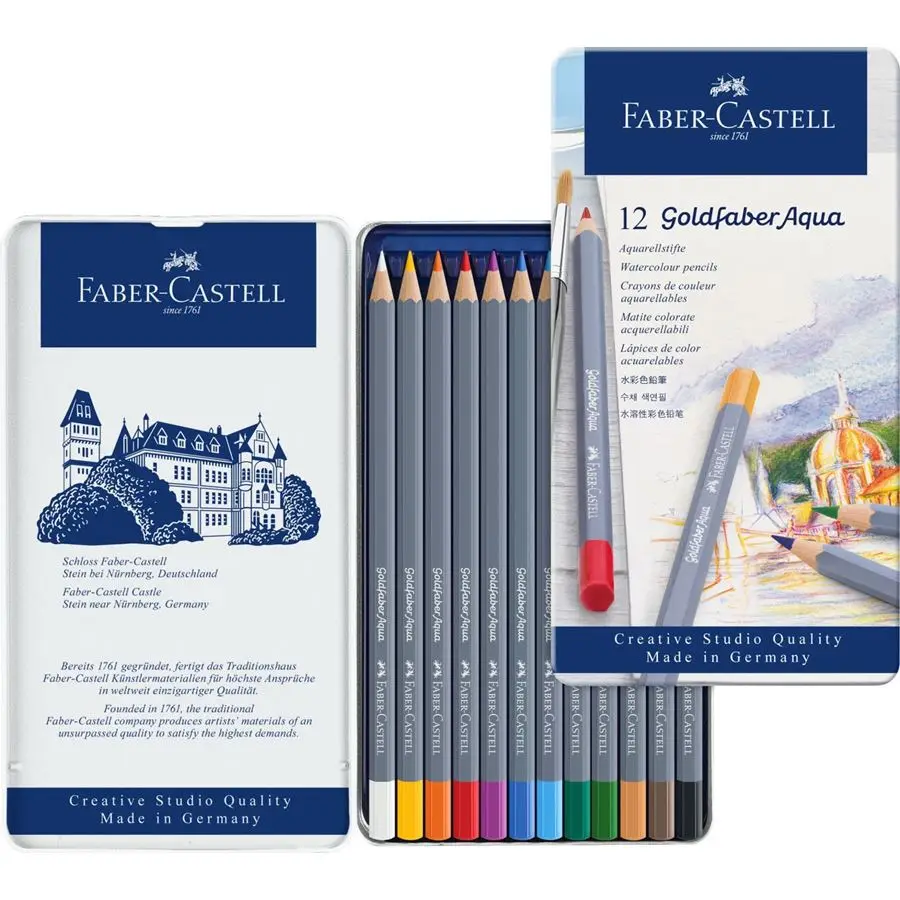 Оригинальный Faber Castell Goldfaber Aqua акварельные карандаши олова 24 набор цветных