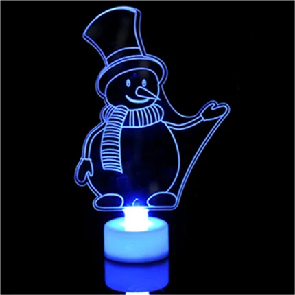 Snowmen Лидер продаж, Рождественские красочные светящиеся игрушки, снеговики, Санта-Клаус, Рождественская елка, акриловые огни, игрушки для детей или взрослых, Декор - Цвет: Snowmen