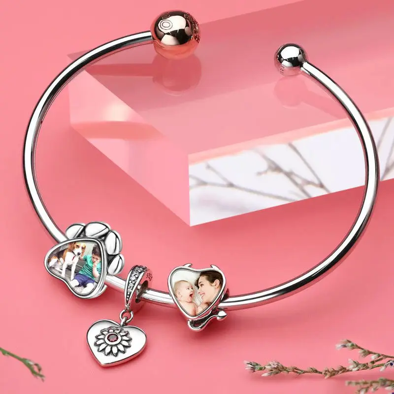 Little Devil Photo Charm Silver Personalized Custom Design Print on Demand Dropshipping Shopify WooCommerce | Украшения и