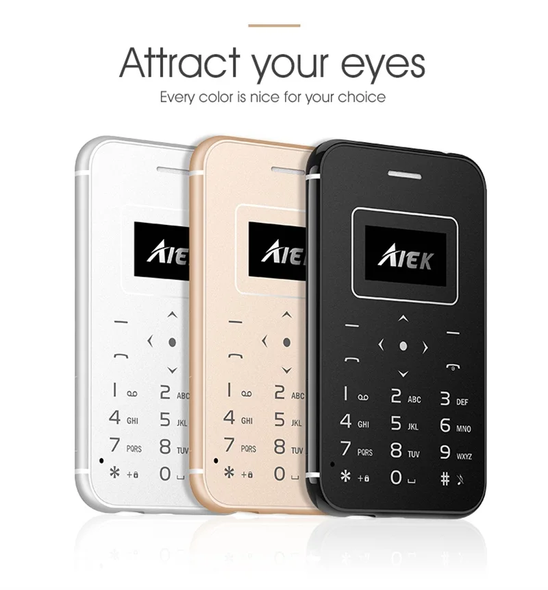 AIEK X8 ультра тонкая карта мобильный телефон мини карманный студенческий