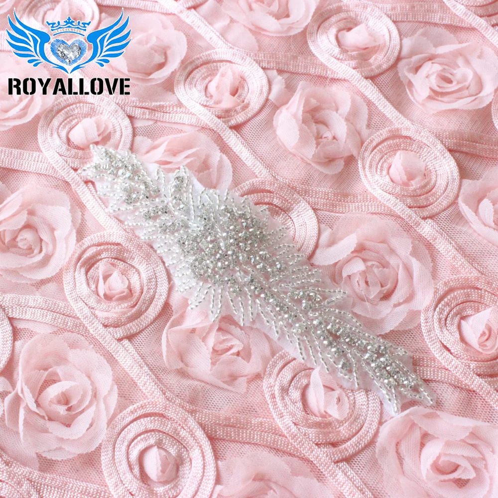 5 шт./лот Royallove iron on bridal вышитый бисером Кристалл Серебряный горный хрусталь
