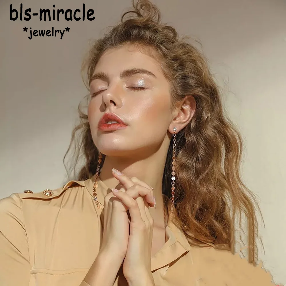 Bls miracle богемные круглые серьги с золотыми кристаллами длинные женские