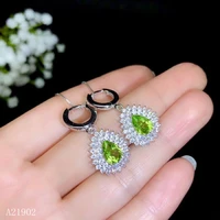kjjeaxcmy boutique jewelryar 925 sterling silver inlaid natural peridot gemstone female earrings earrings support test
