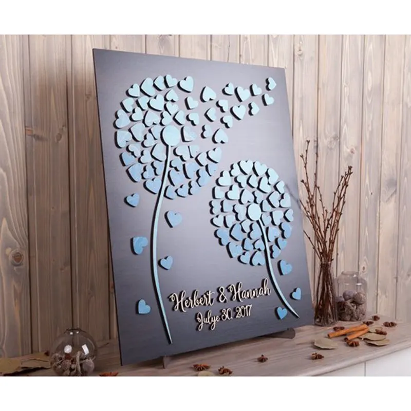 Уникальные свадебные гостевые книги индивидуальное имя и дата 3D альтернатива