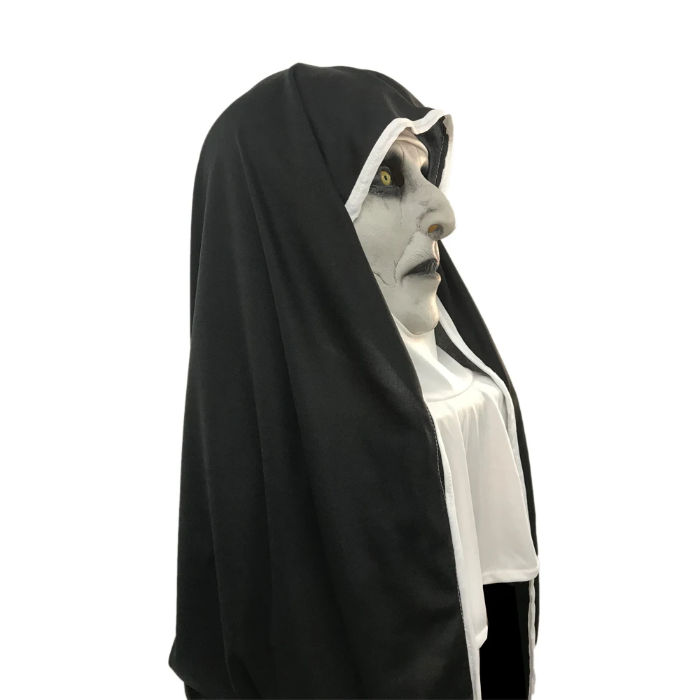 XCOSER монахиня Косплэй Valak монахиня маска Хэллоуин ужасная Маска латекс белый и черный маска на Хеллоуин для косплея костюм, реквизит для Для мужчин
