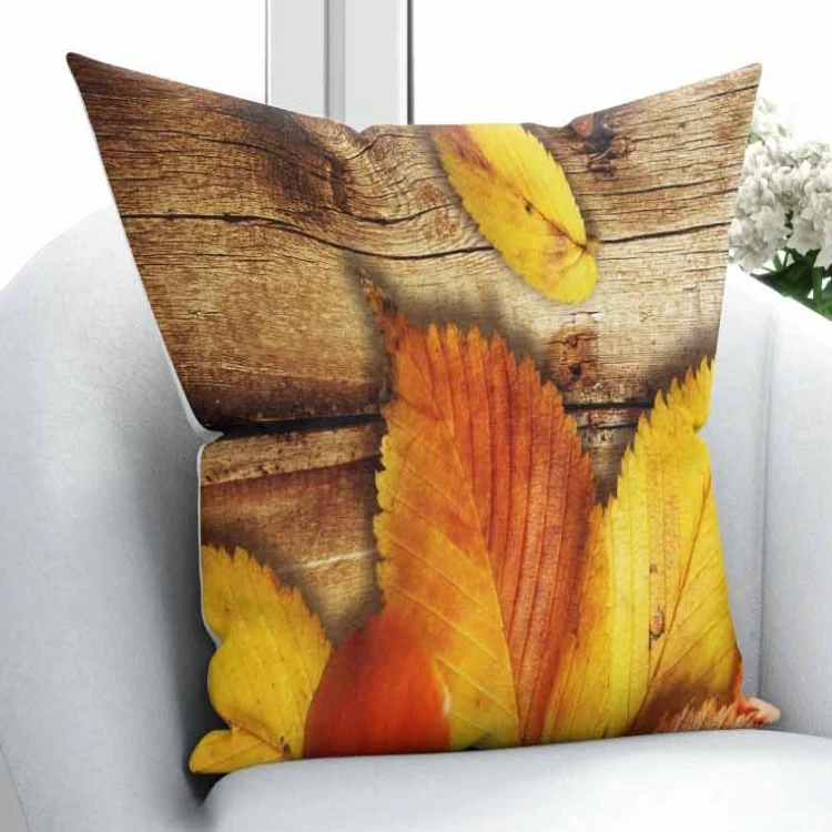 Чехол для подушки с принтом в виде коричневых деревянных листьев 45 х45 см|Наволочка| |