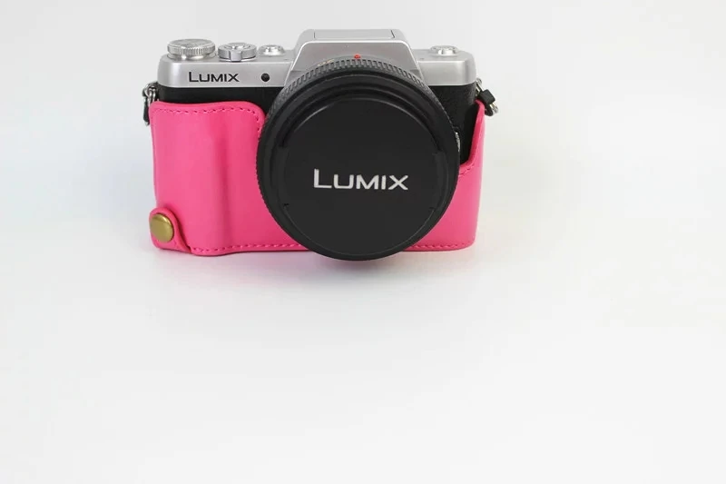 GF7/GF8/GF9/GF10 PU Leather Half Case for Panasonic GF8/GF7 Digital Camera Brown/Black/Coffee/Rose red | Электроника