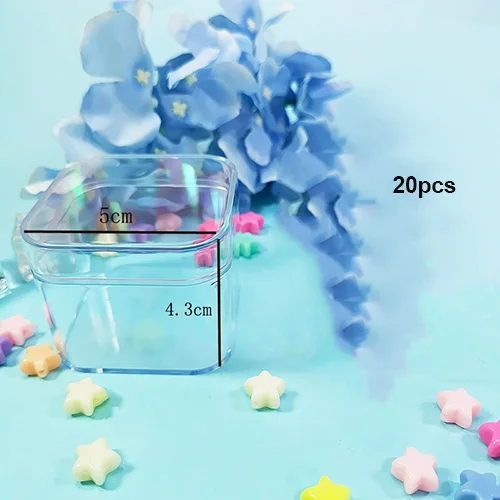 20pcs Happy monkey 20 шт./партия слайм-бокс пластиковый прозрачный квадратный слизь контейнер для хранения с крышками для пушистой прозрачной слизи-игрушки - Цвет: 20pcs