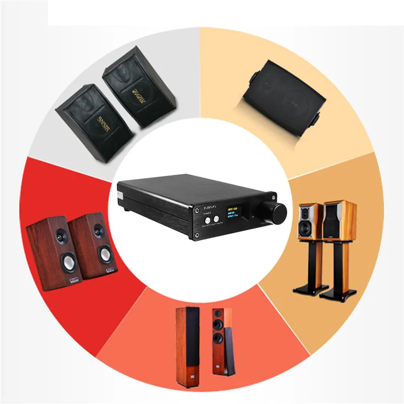 Класс D Мини HIFI USB волоконно-оптический коаксиальный вход стерео аудио усилитель мощности 50 Вт+ 50 Вт 2,1 канальный OLED цифровой усилитель