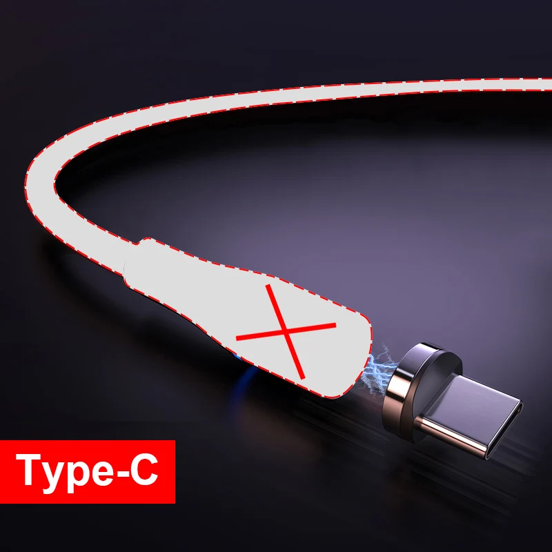 Only Type c Plug Магнитный usb-кабель OLAF 2 м 1 м, 3 А, быстрая зарядка, Micro USB type C для iPhone X, samsung, S9, Xiaomi type-C, Магнитный зарядный кабель для телефона - Цвет: Only Type c Plug
