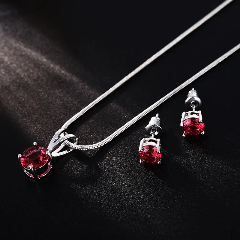 Комплект ювелирных украшений CARSINEL CZ: серьги и ожерелье на серебристой змеевой цепочке для свадебных и помолвочных церемоний оптом.