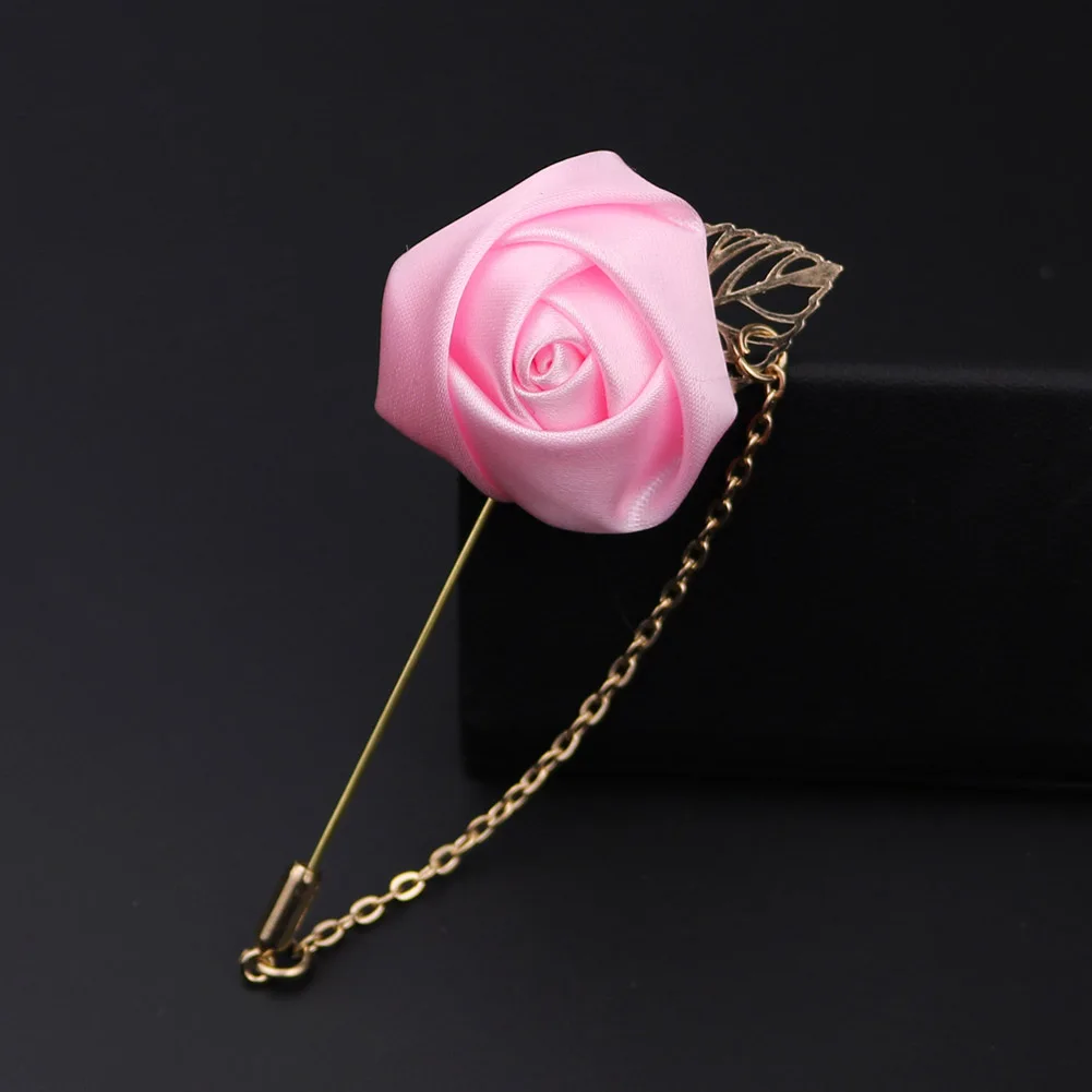 2018 модные мужские костюмы Золотые листья Броши с розами корсаж Colla цветы длинная