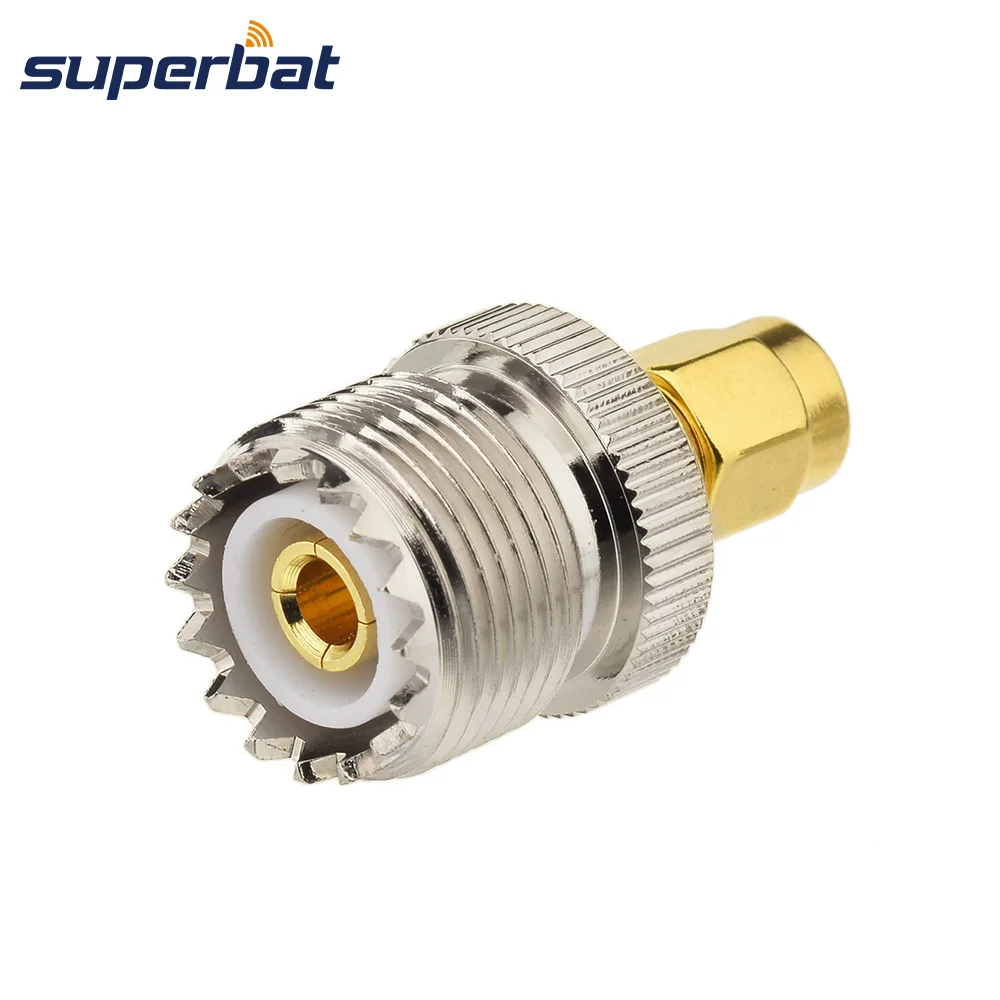 

Superbat 2pcs SMA Plug to UHF SO-239 Jack Connector Adapter for Ham Two Way Radio