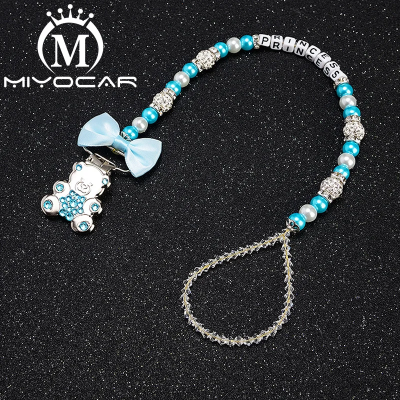 MIYOCAR обычай имя bling bear пустышка Клип Персонализированные пустышки держатель clii с