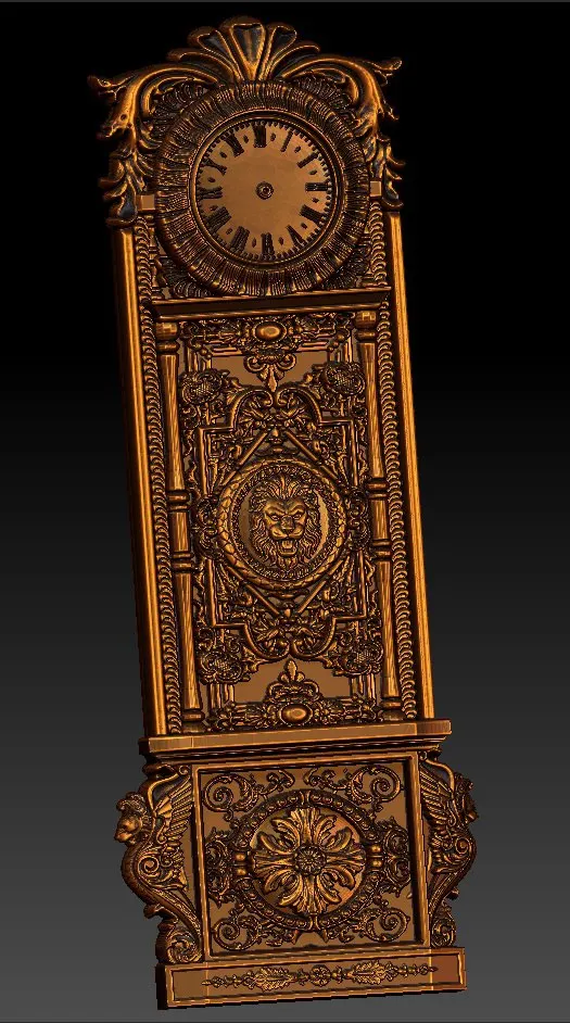 

Digital file in STL format for CNC 3D relief carving engraving clock C36-1