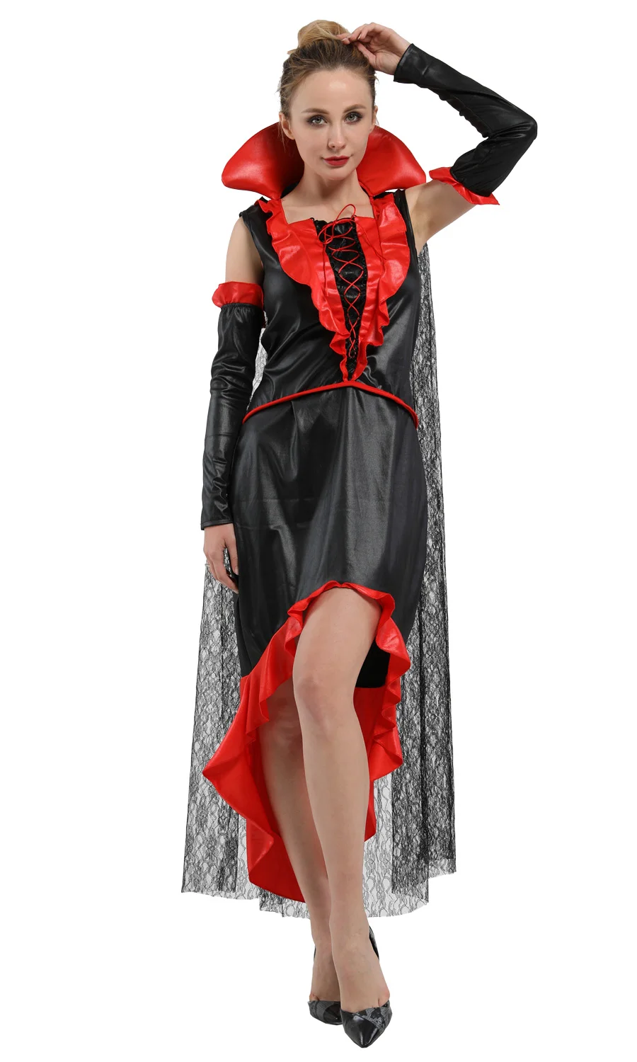 

Shanghai Story Halloween Sexy Dark Vampire Queen Costumes Cosplay Women's Vampire Masquerade Halloween Dress+Cloak Costumes