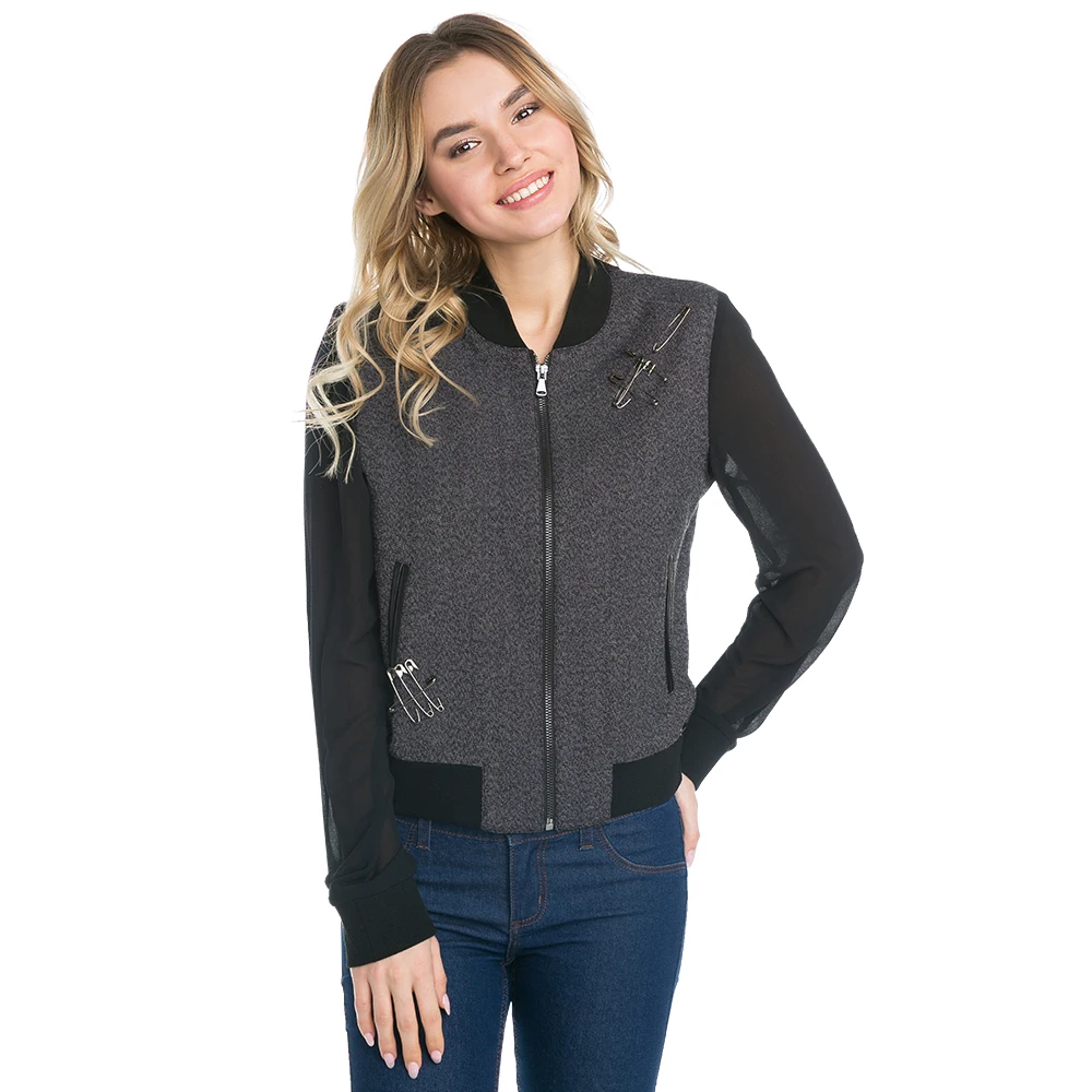 Бомбер с полупрозрачными вставками для девушки Gloria Jeans GJC002868|jackets jeans for women|jacket