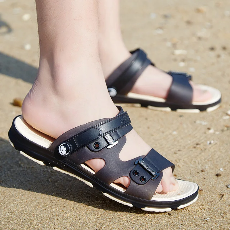 2018 New Men Sneakers Sandals Summer Men's Slippers Leather Shoes Beach Breathable Home Flip-Flops Zapa Croc | Спорт и
