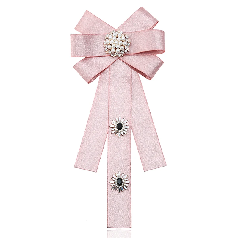 Новинка Стразы ручной работы бант из ленты брошь для женщин/мужчин модная