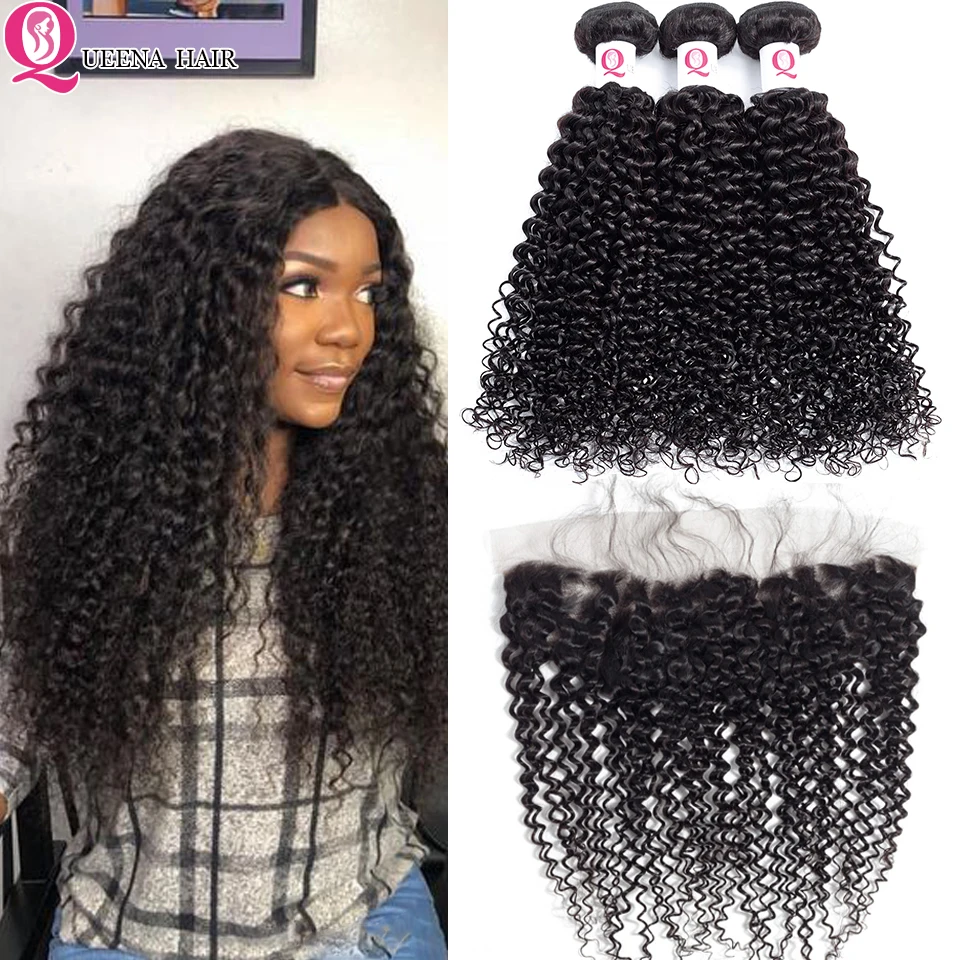 Курчавые Кудрявые пучки волос с фронтальной застежкой Реми малазийские