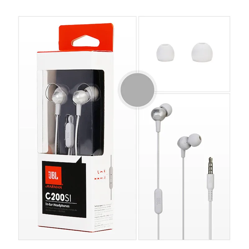 JBL C200SI наушники вкладыши 3 5 мм Проводные с шумоизоляцией микрофон и чистый Бас