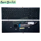 Клавиатура для ноутбука HP ZBOOK 15, 17, G3, Чешская, черная, с серой рамкой, подсветка, оригинальные аксессуары