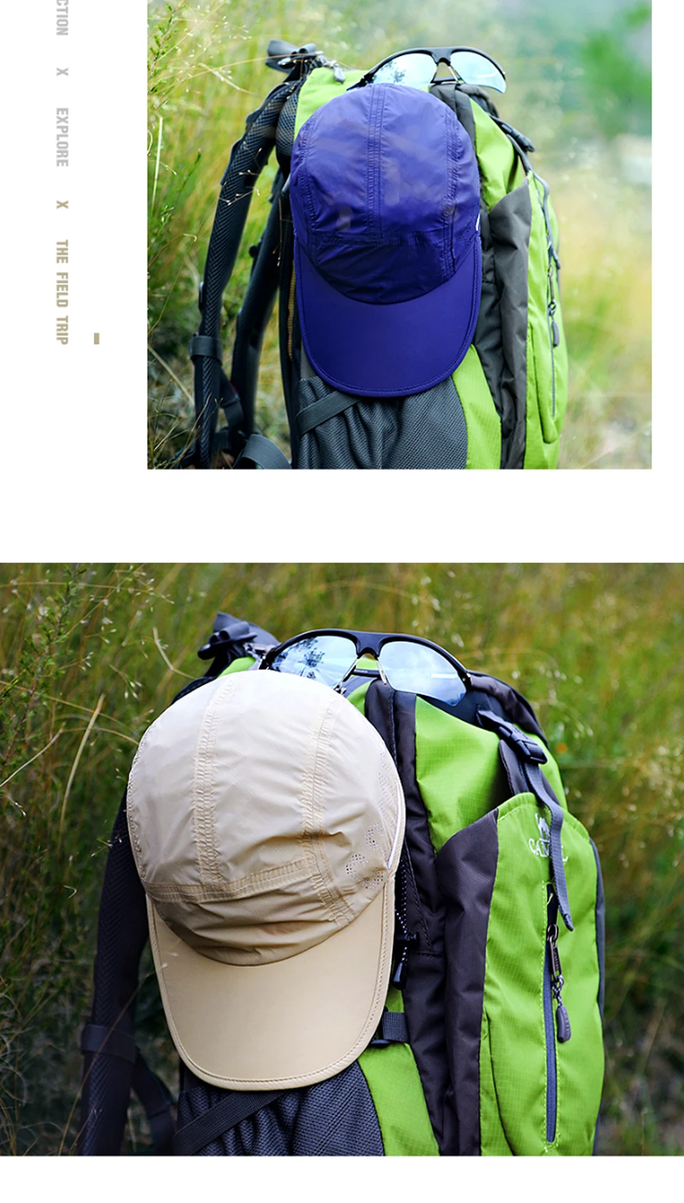CAMEL Unisex Nylon Outdoor Visor Hat Quick Drying Ultralight Breathable Comfortable Adjustable Hiking Camping Fishing Cap