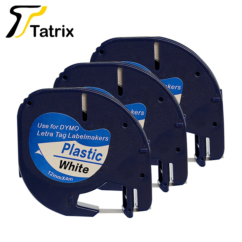 Heat Sensitive Label Tape 91201 Black on White For Dymo Thermal Labels-LT Plastic Series Use for Letra Tag Labelmakers | Компьютеры и